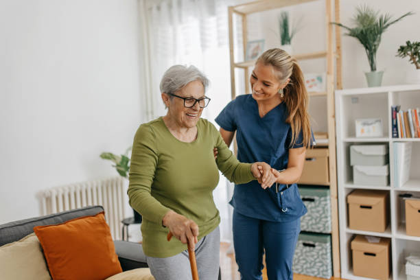 Senior receiving compassionate in-home care assistance in Texas