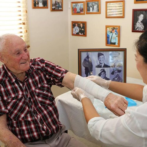 Veteran supported with in-home care services